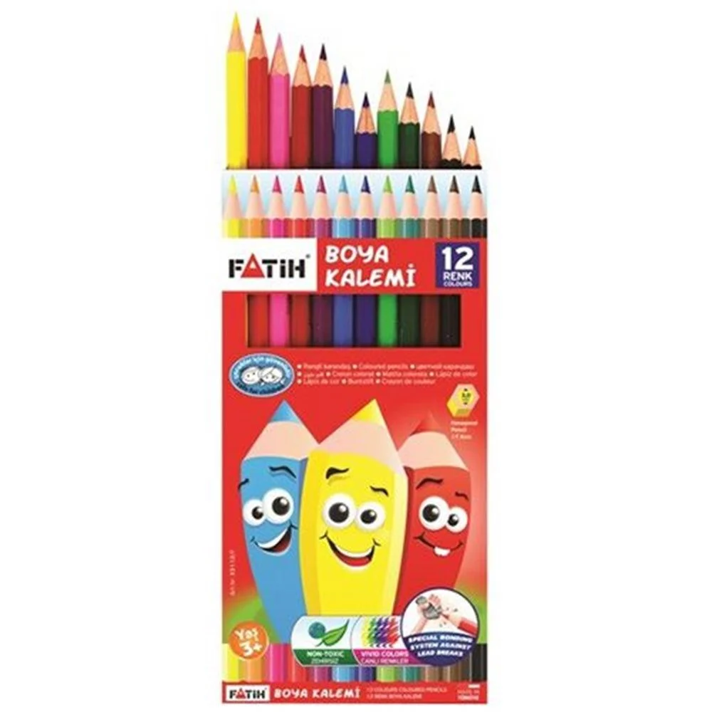 Fatih Kuru Boya Kalemi Tam Boy 12 Renk
